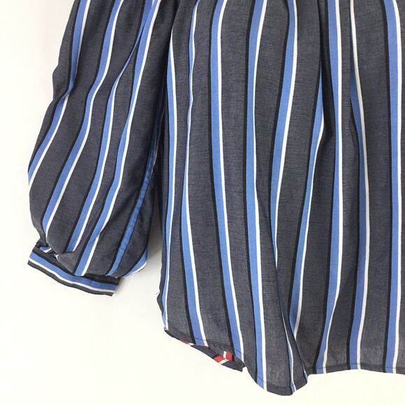 Express Reversible Top Women XS Red White Blue Stripe Off the Shoulder Patriotic - Picture 5 of 13